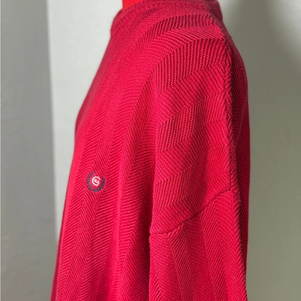 Chaps Ralph Lauren Retro Red Chevron Knit 100% Cotton Sweater Size XXL